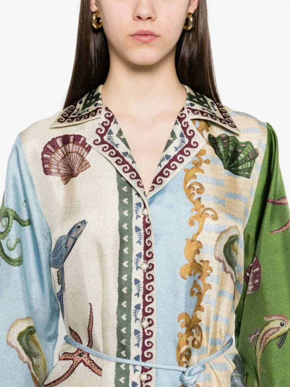 ZARA Casual Linen Long Cardigan Dress with Lapel Collar